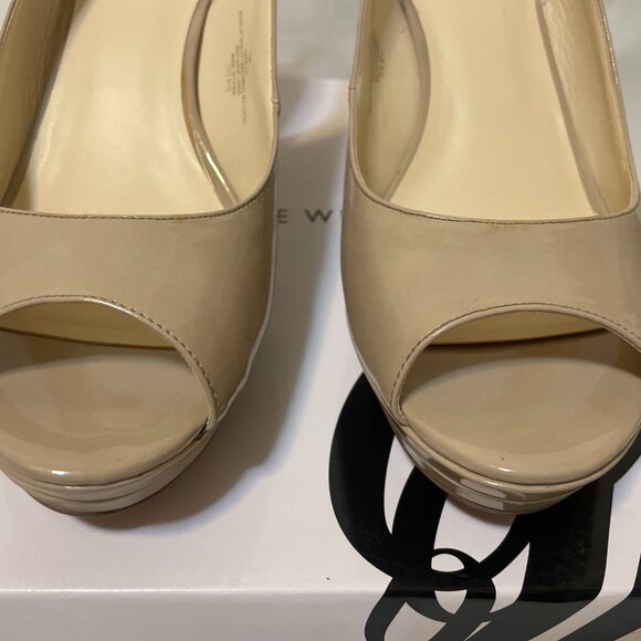 Nine West Womens Open-Toe Pump, 4-inch heel, Taupe, 10M - Picture 5 of 5